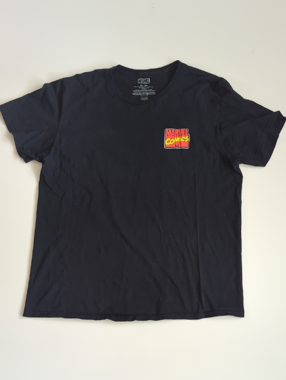 Marvel Short-Sleeve Graphic Tee in Navy with Red & Yellow Logo